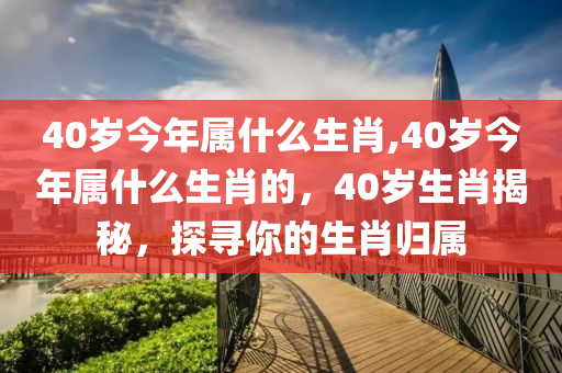 40岁今年属什么生肖,40岁今年属什么生肖的，40岁生肖揭秘，探寻你的生肖归属