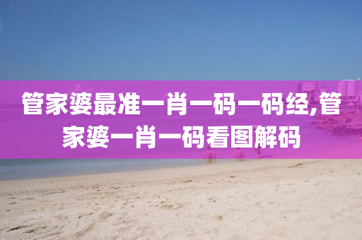 管家婆最准一肖一码一码经,管家婆一肖一码看图解码
