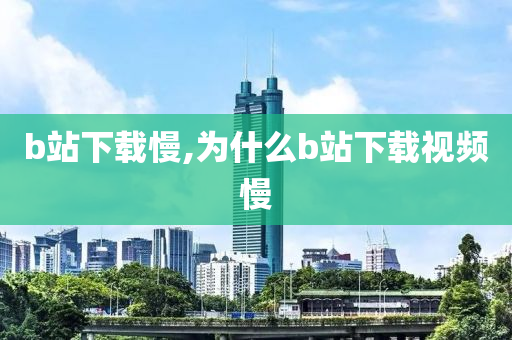 b站下载慢,为什么b站下载视频慢