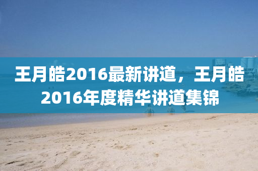 王月皓2016最新讲道，王月皓2016年度精华讲道集锦