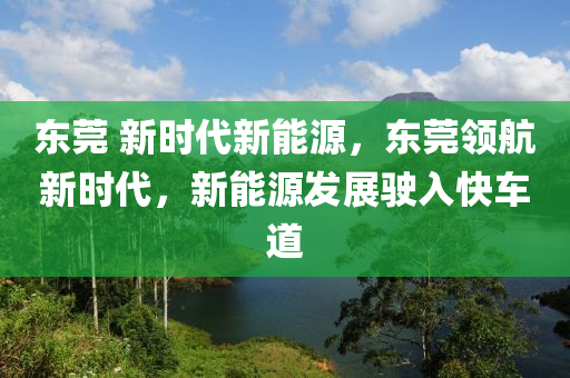东莞 新时代新能源，东莞领航新时代，新能源发展驶入快车道