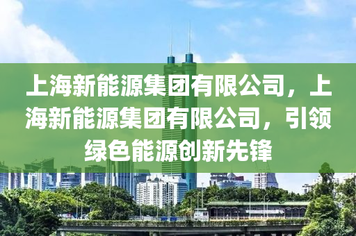 上海新能源集团有限公司，上海新能源集团有限公司，引领绿色能源创新先锋