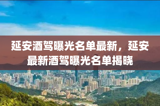 延安酒驾曝光名单最新，延安最新酒驾曝光名单揭晓