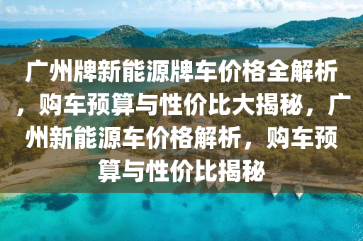 广州牌新能源牌车价格全解析，购车预算与性价比大揭秘，广州新能源车价格解析，购车预算与性价比揭秘
