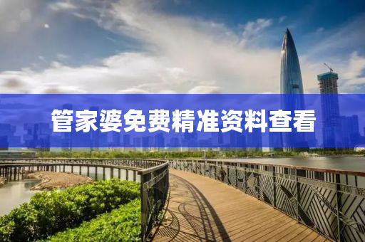 管家婆免费精准资料查看