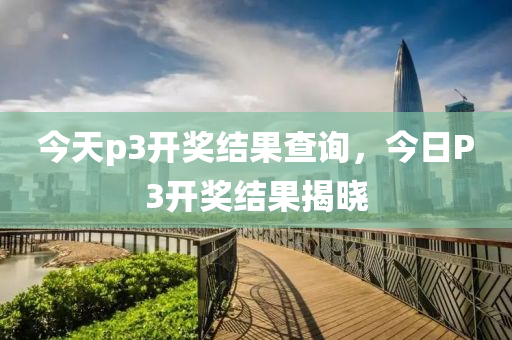 今天p3开奖结果查询，今日P3开奖结果揭晓