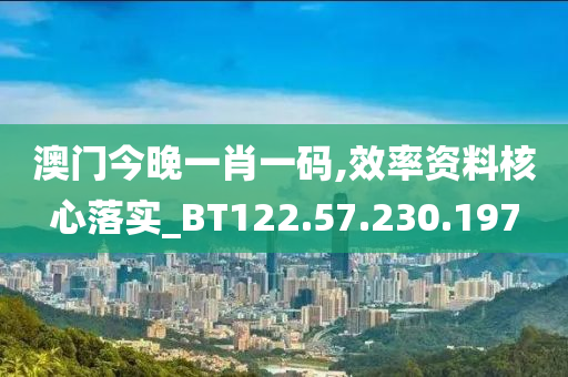 澳门今晚一肖一码,效率资料核心落实_BT122.57.230.197